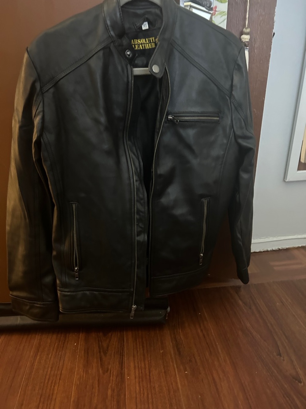 Absolute Leather Men's Black Bomber Jacket